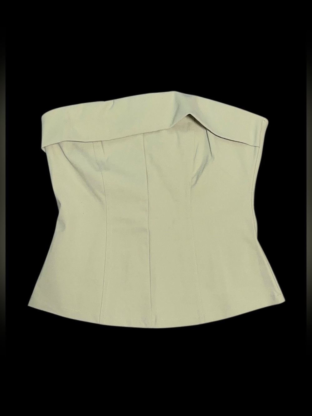 Divided Cream Strapless Bustier Camisole